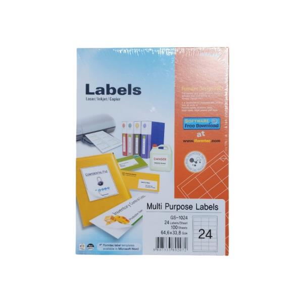 Formtec Labels - A4 Multi Purpose Labels-24 (GS-1024)