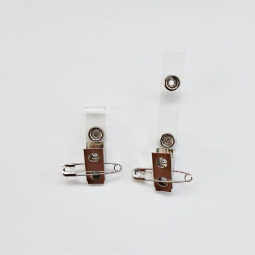 Name Badge Clips With Pin And Clear Strap For ID Tags 20 Pack
