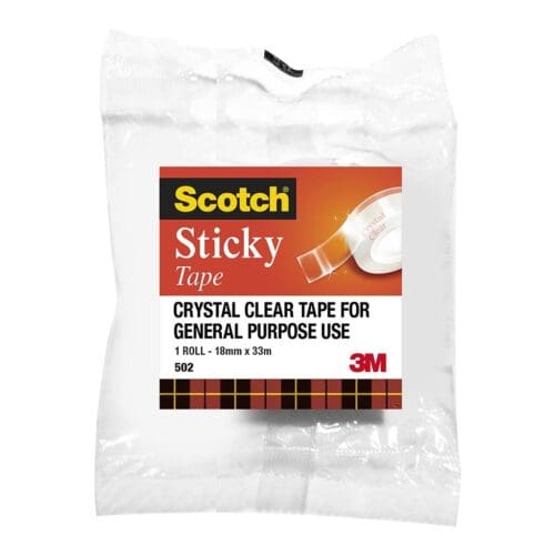Scotch Sticky Tape 18mm x 33m Crystal Clear
