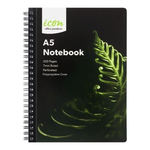 Icon Spiral Notebook A5 Polypropylene Cover – 200 Pages